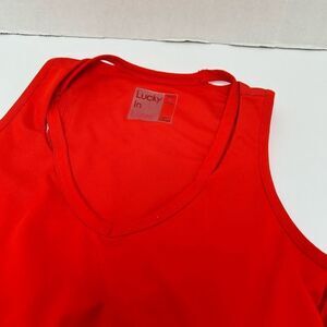 Lucky in Love Tennis Pickleball‎ Tank size XS Orange Red